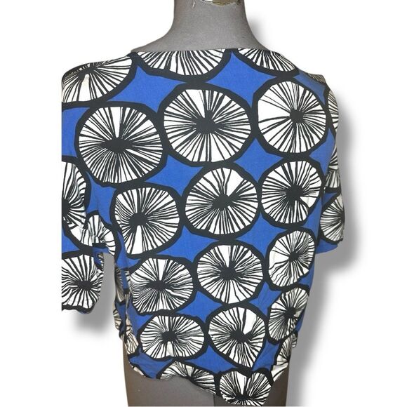 Marimekko x Target Appelsiini Boxy Crop Top – Blue Print, Size XS - Picture 3 of 5